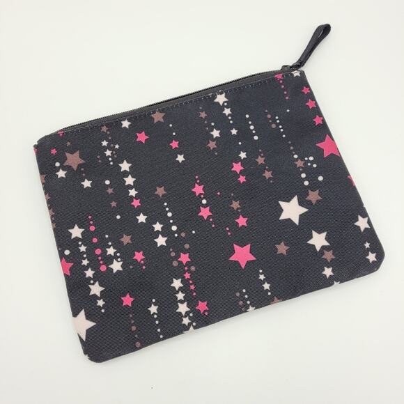 Kate Spade New York Black Twinkle Star Pouch Clutch with Multicolor Pink Stars - Picture 3 of 8